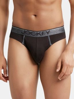 Jockey - 8044 Men Super Combed Cotton Rib Solid Brief - Brown