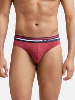 Jockey - US49 Men Super Combed Cotton Solid Brief - Red Melange