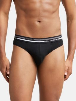 Jockey - US49 Men Super Combed Cotton Solid Brief - Black