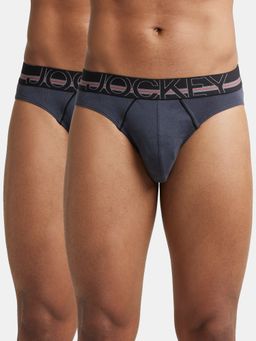 Jockey - US17 Men Super Combed Cotton Rib Solid Brief - Graphite (Pack of 2)