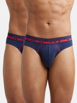 Jockey - US17 Men Super Combed Cotton Rib Solid Brief - Ink Blue Melange (Pack of 2)