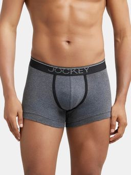 Jockey - 8015 Men Super Combed Cotton Rib Solid Trunk - Charcoal Melange