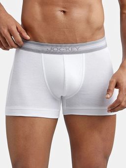 Jockey - 1015 Men Super Combed Cotton Rib Solid Trunk - White