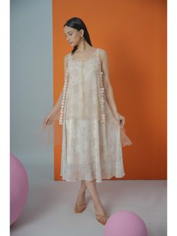 Heart Up My Sleeves - Cream Blush Midi Dress