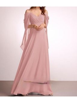 BONICA CLOTHING - Blush Pink Cold Shoulder Hannah Draped Maxi Dress