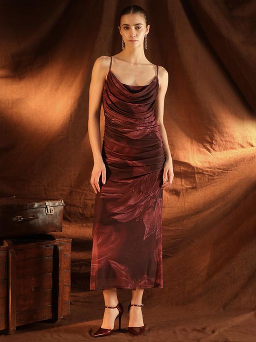 camden maxi dress Camden Floral Maxi Dress in Rust