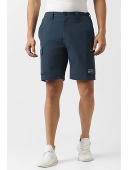 Van Heusen - Men Navy Blue Solid Casual Shorts