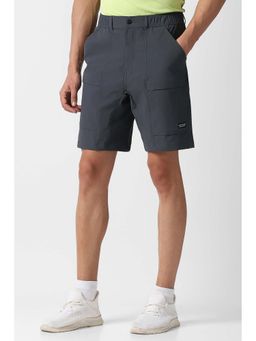 Van Heusen - Men Grey Solid Casual Shorts