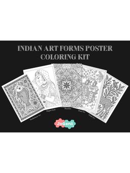 JoGenii - Indian Art Forms Poster Coloring Kit (4-7 Years)