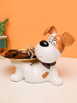 Smokey Cocktail - Funky Pet Dog with Tray Sculpture Orange