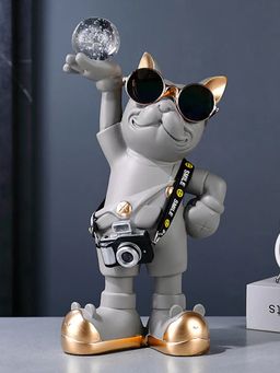 Smokey Cocktail - Snap Dog Sculpture Grey