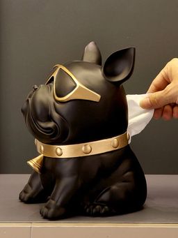 Smokey Cocktail - Cute Dog Tissue Holder Black