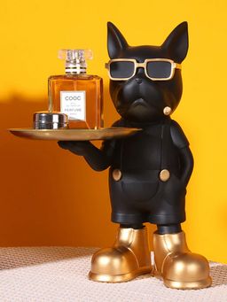 Smokey Cocktail - Doggo Sculpture with Hand Tray Black