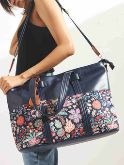Chumbak - Batik Bloom Work Tote - Navy
