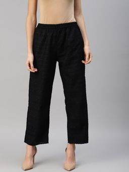 Readiprint - Women Cotton Fabric Black Chicken Work Palazzo