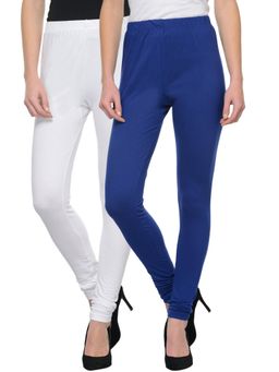 TULSATTVA - Women's Multi-Colour Cotton Lycra Churidar Leggings (Pack Of 2)