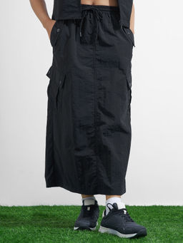 TOKYO TALKIES - Women Black High Waisted Utility Skirt