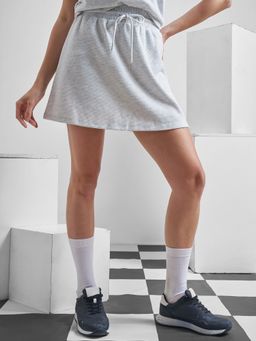 TOKYO TALKIES - Women Grey Solid Elasticated Waist Knitted Skirt