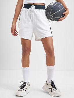 TOKYO TALKIES - Women White Elasticated Shorts