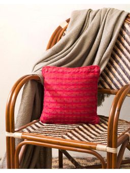 Fabindia - Red Cotton Woven Deepali Cushion Cover (40x40 cm)