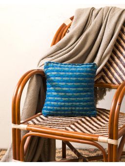 Fabindia - Blue Cotton Woven Cushion Cover (40x40 cm)
