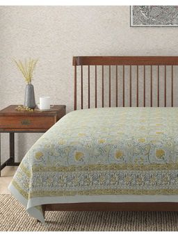 Fabindia - Multi-Color Ihania Cotton Block Printed Single Bedsheet