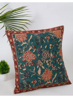 Fabindia - Teal Mehulika Cotton Cushion Cover (40x40 cm)