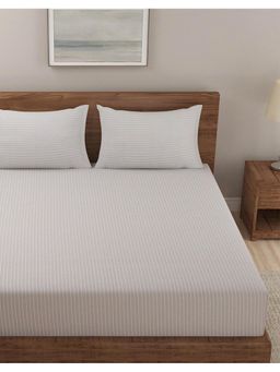 Fabindia - Beige Nile Cotton Double Bedsheet with 2 Pillow Covers