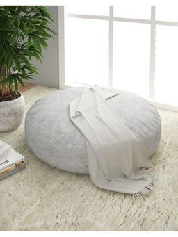 Fabindia - White Acrylic Woven Boucle Throw