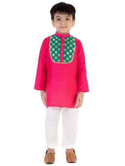Tiny Pants - Pink Kurta With White Pyjama (Set of 2)