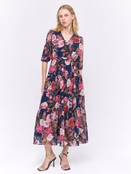 Cover Story - Belle Navy Floral Print Maxi Dress (Set of 2)