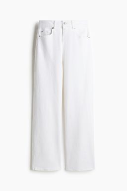 H&M - Women White Wide High Jeans