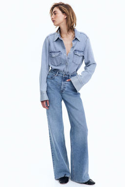 H&M - Women Blue Wide High Jeans