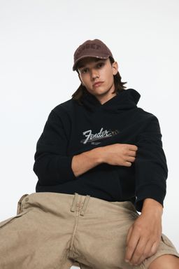 H&M - Men Black Loose Fit Hoodie