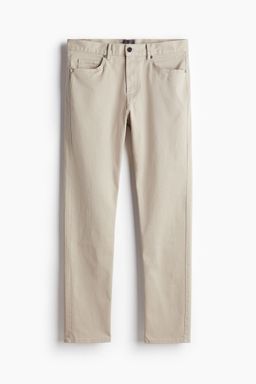 H&M - Men Beige Slim Fit Cotton Twill Trousers