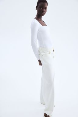 H&M - Women White Long-Sleeved Jersey Top