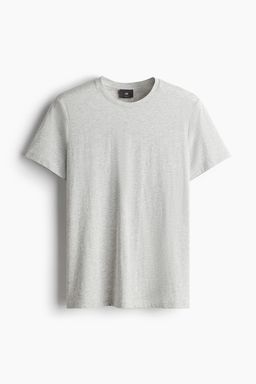 H&M - Men Grey Slim Fit Pima Cotton T-Shirt
