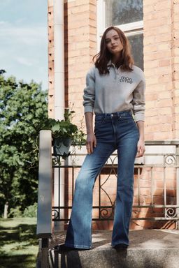 H&M - Women Blue Fla High Jeans