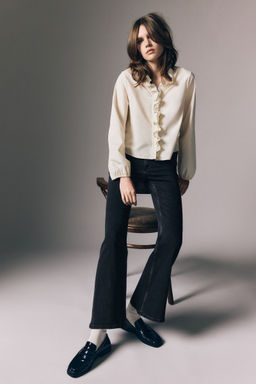 H&M - Women Black Fla High Jeans