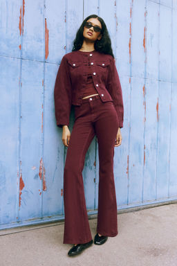 H&M - Women Red Fla High Jeans