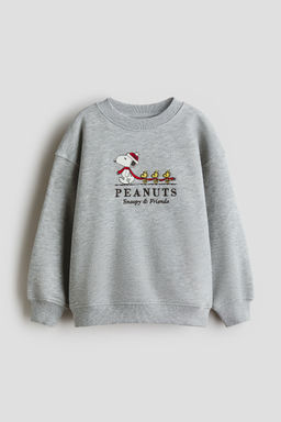 H&M - Boys Grey Oversized Printed Sweatshirt