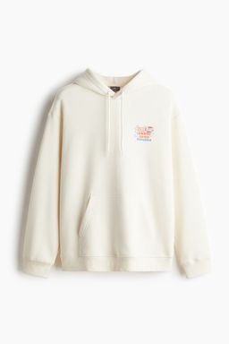 H&M - Men Beige Loose Fit Printed Hoodie