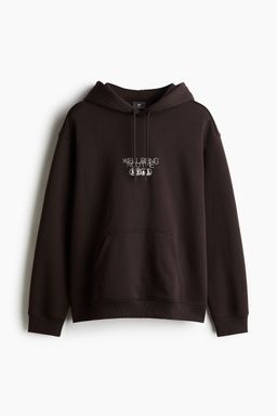 H&M - Men Grey Loose Fit Printed Hoodie