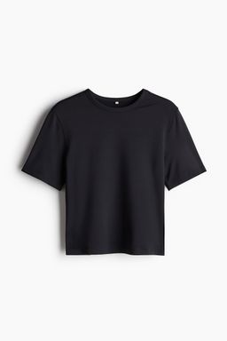 H&M - Women Black Cropped Sports Top With Dry Move