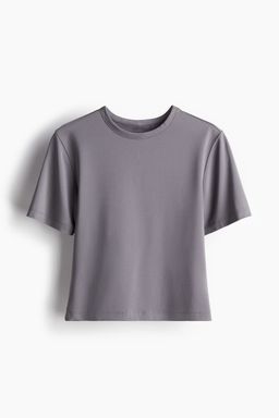 H&M - Women Grey Cropped Sports Top With Drymove