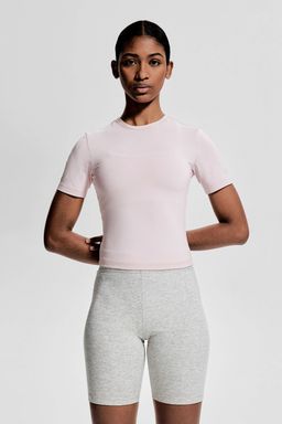 H&M - Women Pink Cropped Sports Top With Drymove