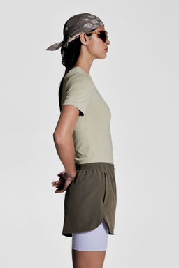 H&M - Women Beige Cropped Sports Top With Drymove