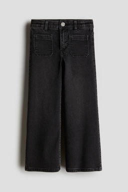 H&M - Girls Black Superstretch Wide Leg Jeans