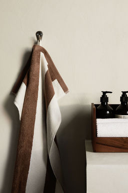 H&M - Brown Striped Hand Towel