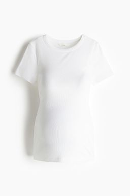 H&M - Women White Mama Ribbed Top